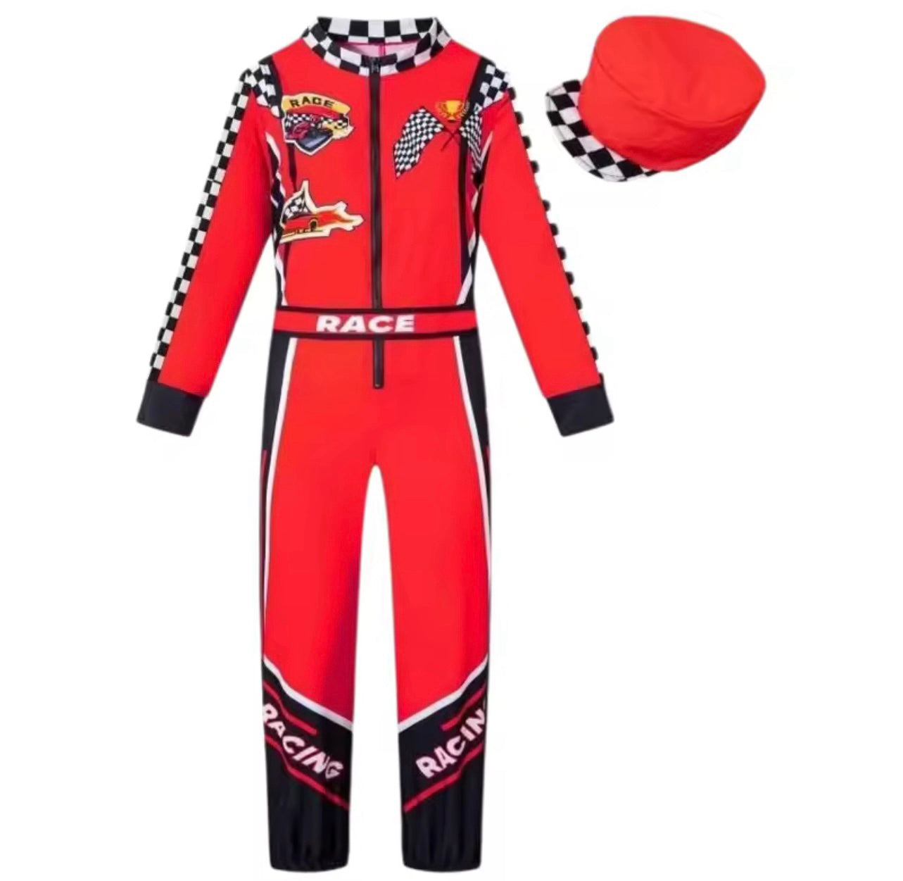 Kids Racing Driver Costume Cosplay with Cap