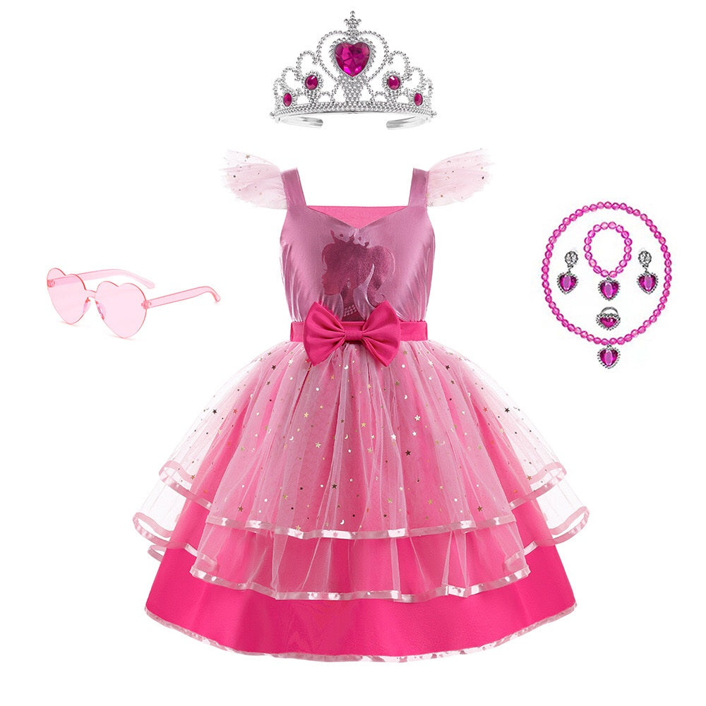 Pink Princess dress with accessories