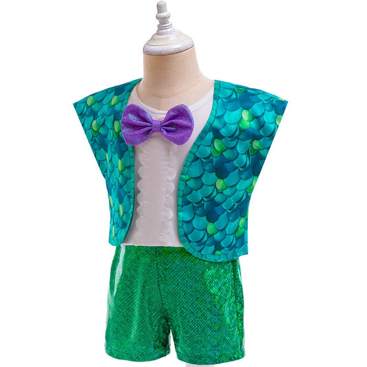 Trolls Branch-Inspired Cosplay Costume Set for Boys with Bow Tie