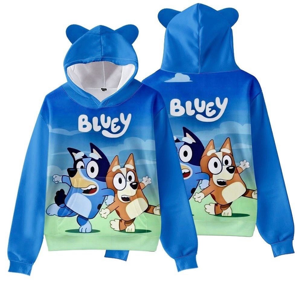 Bluey & Bingo Printed 3D Hoodie with 3D Ears