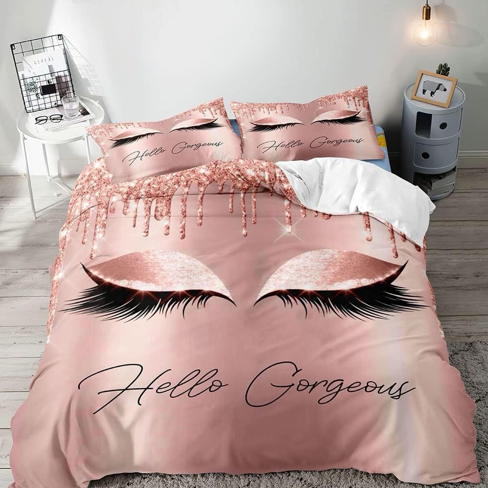 Hello Gorgeous Eyelast Pink Bedding