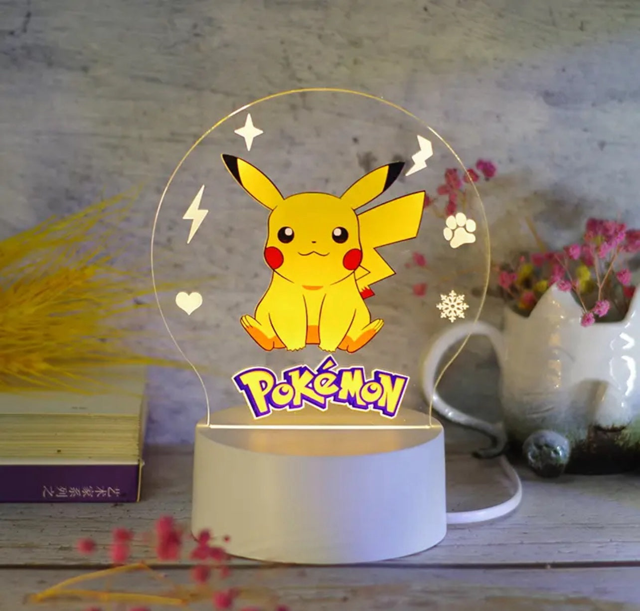 Pokemon 3D LED Night Light – USB-Powered Kids Room Decor