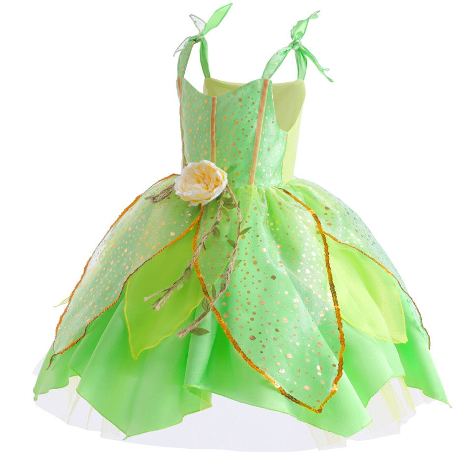 Princess Tiana Inspired Dress-Up Set with Accessories Cosplay