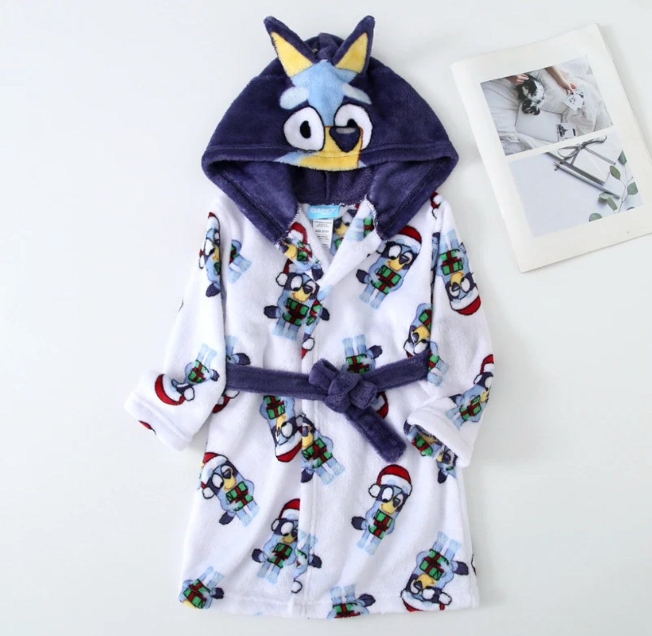 Bluey Kids Plush Hooded Bathrobe