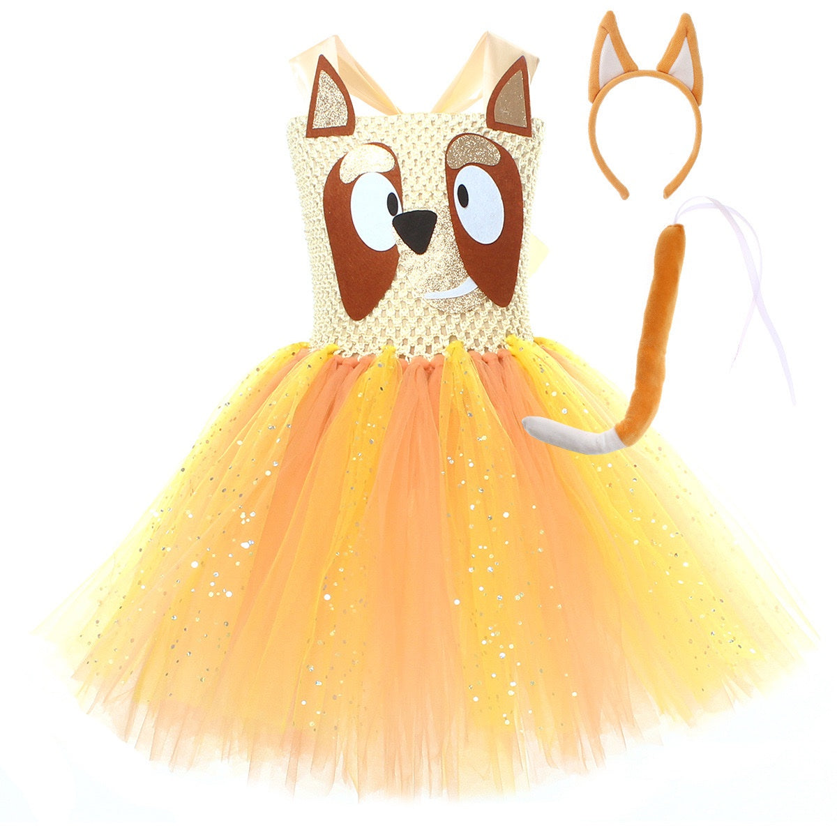 Bluey & Bingo-Inspired Tutu Dress with headband & Tail