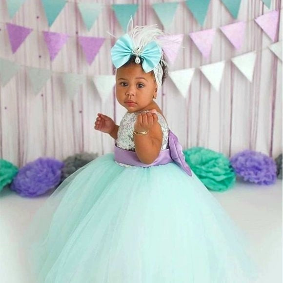 Blue and Purple Dress with Silver Sequins #1001002