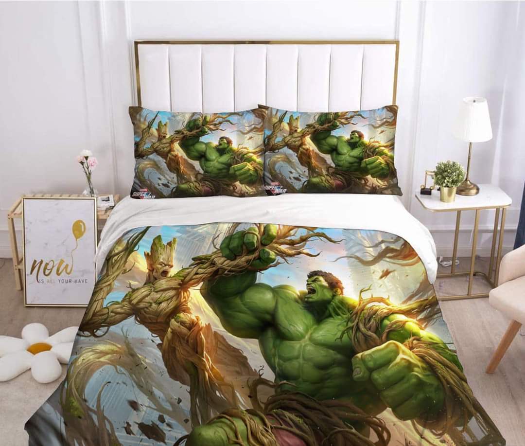 Superhero Hulk & Groot bedding