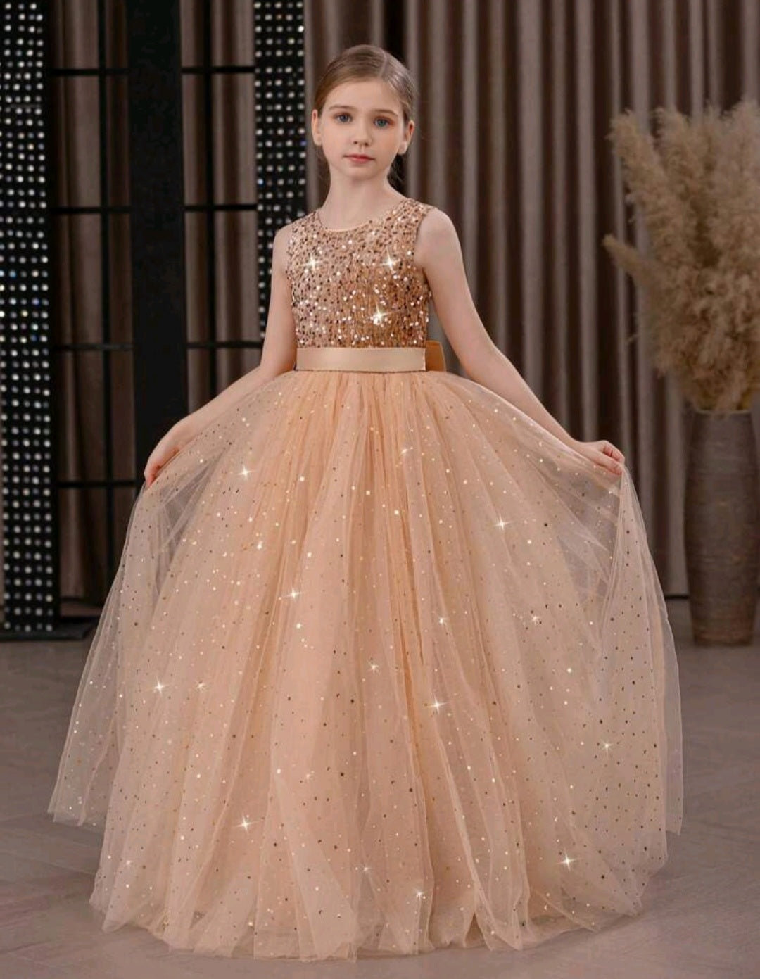 Champagne Sparkle Special Occasions Dress