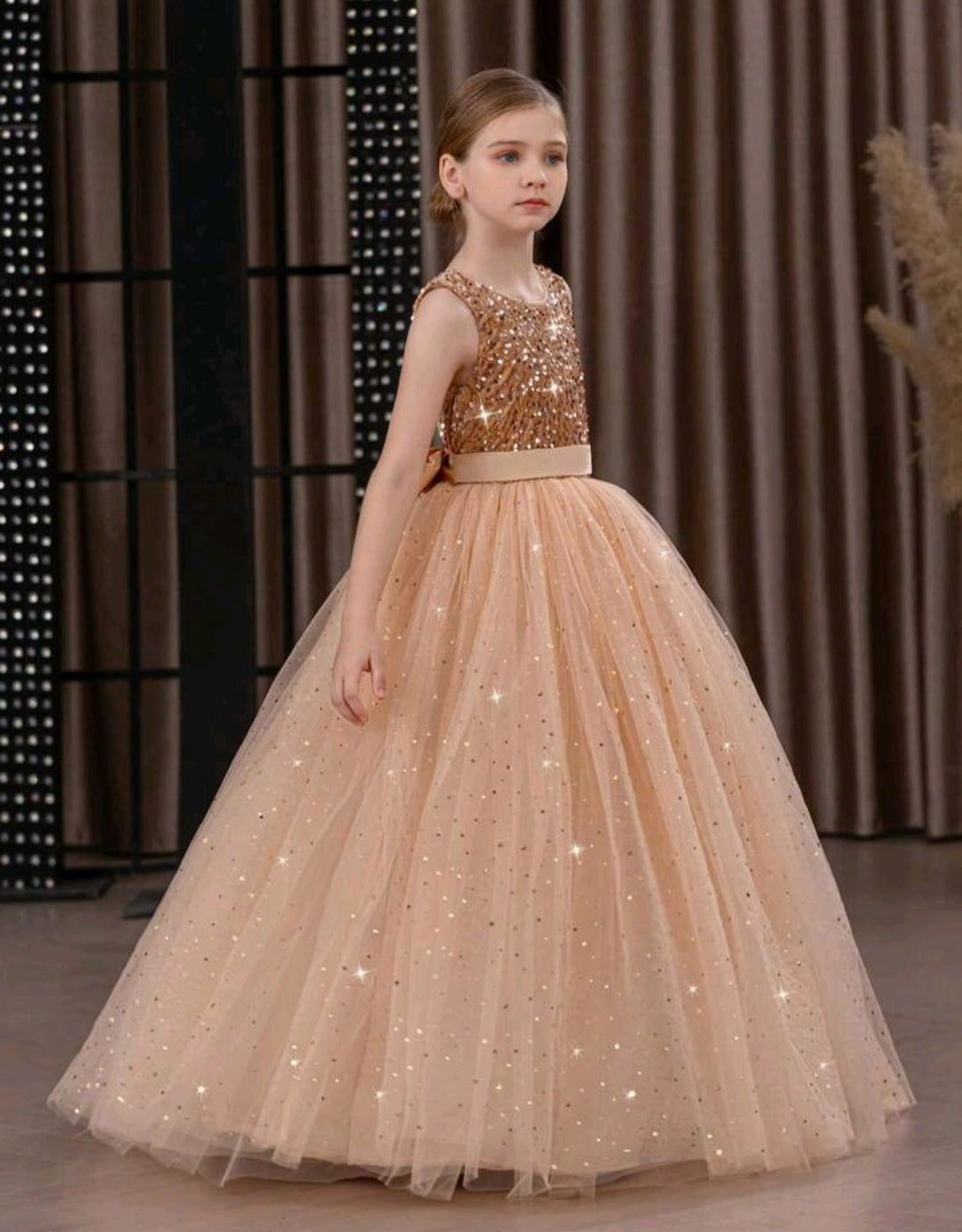Champagne Sparkle Special Occasions Dress