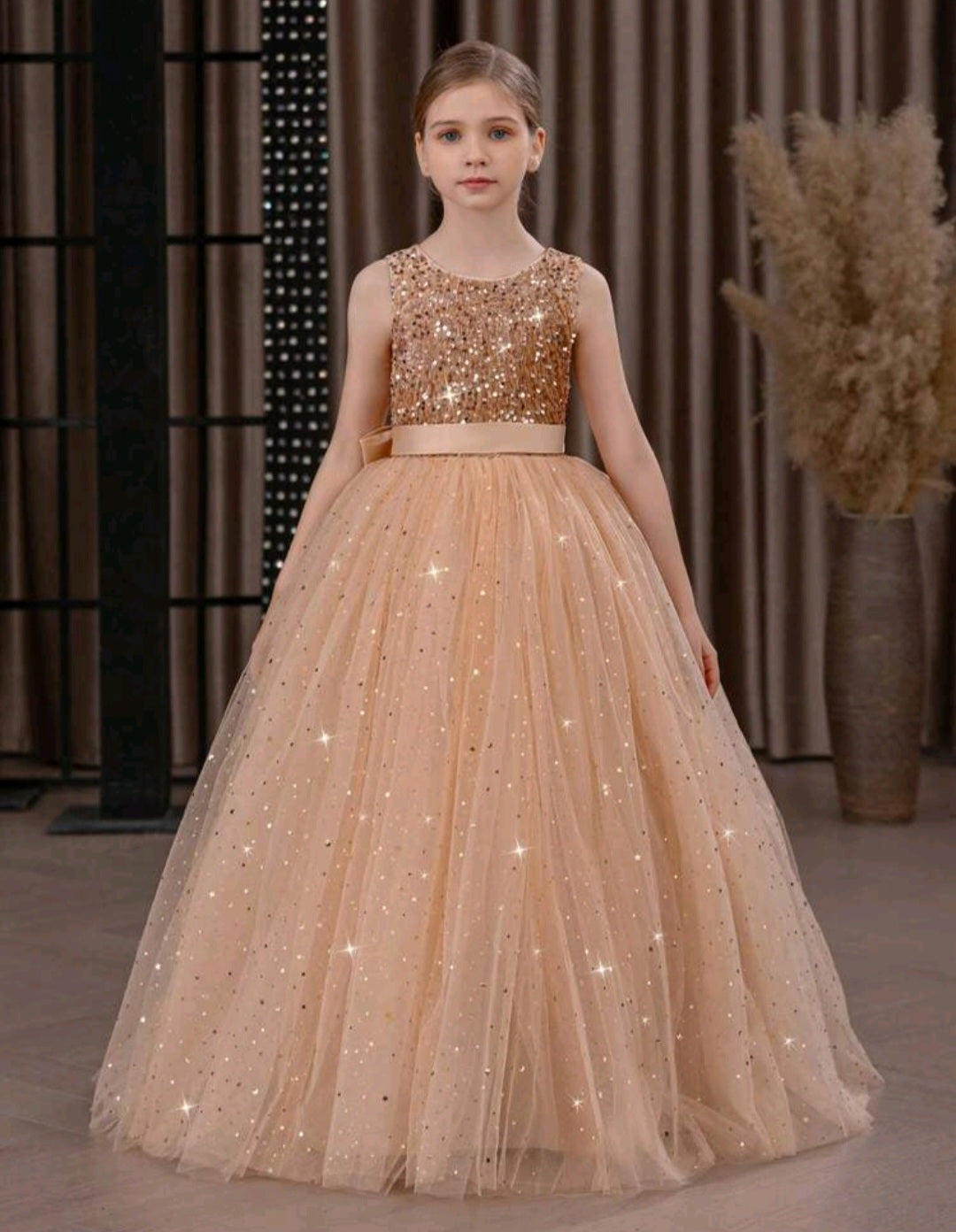 Champagne Sparkle Special Occasions Dress