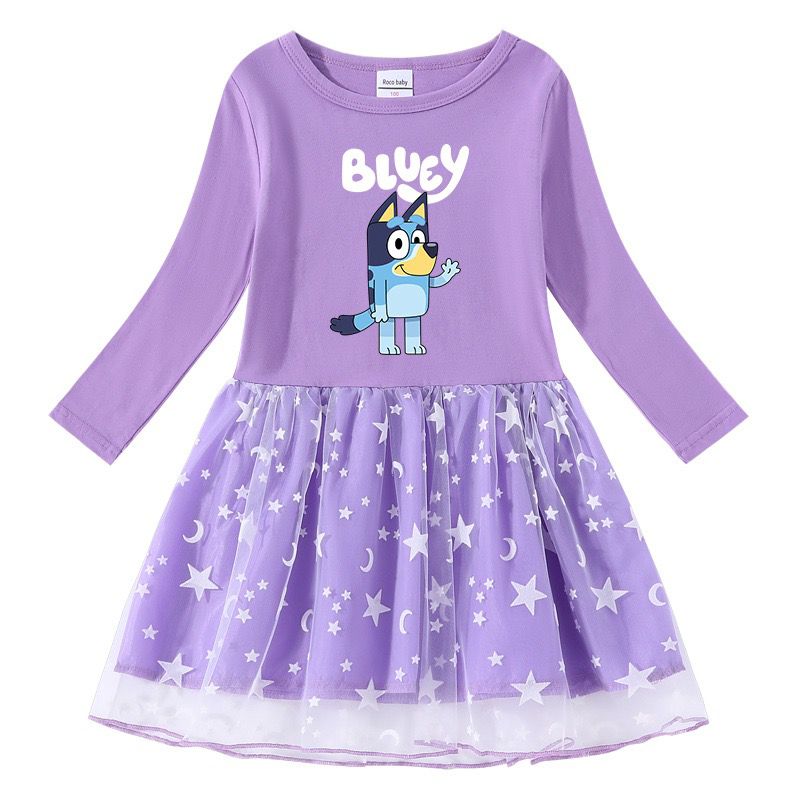 Long Sleeve Bluey dress (4-options)