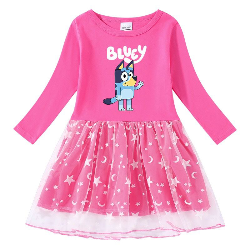 Long Sleeve Bluey dress (4-options)