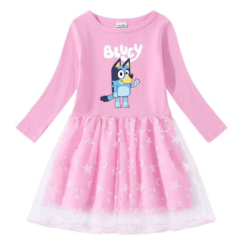 Long Sleeve Bluey dress (4-options)