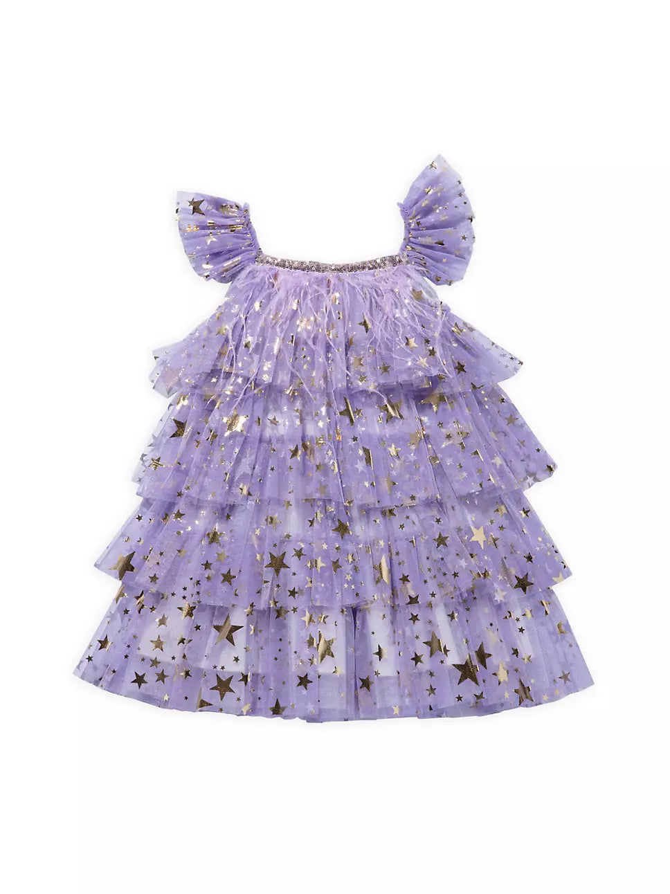 Purple Ruffle Star Tulle Dress #1000250