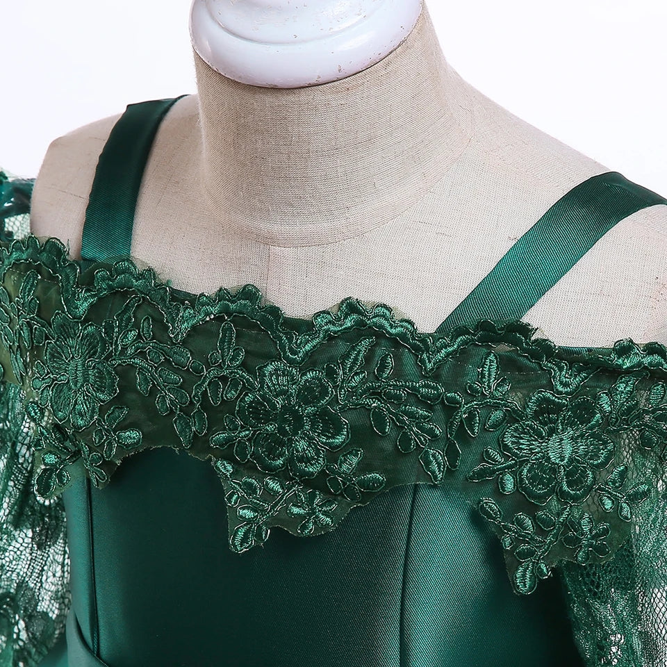 Embroidered Emerald Green Off The Sholders Formal Dress 