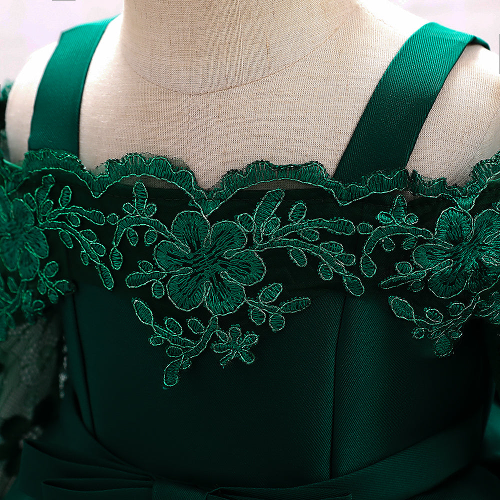 Embroidered Emerald Green Off The Sholders Formal Dress. 100066