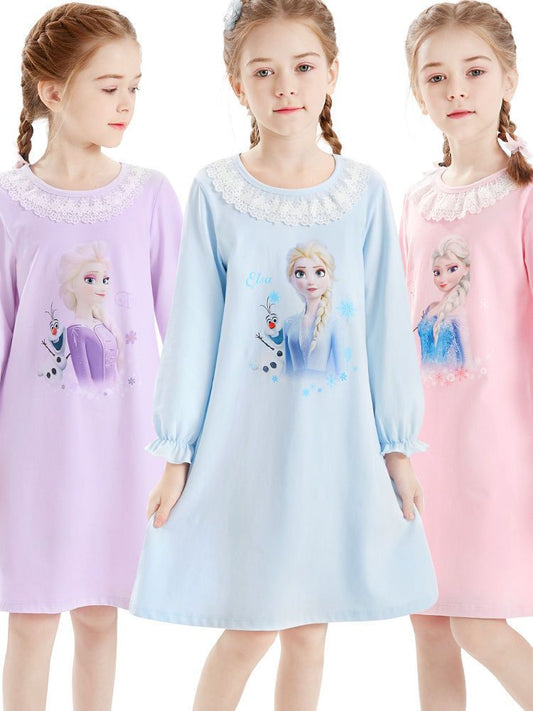 Frozen girls long sleeve nightie dress