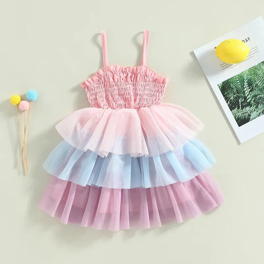 Rainbow Ruffle Special Occasions Dress