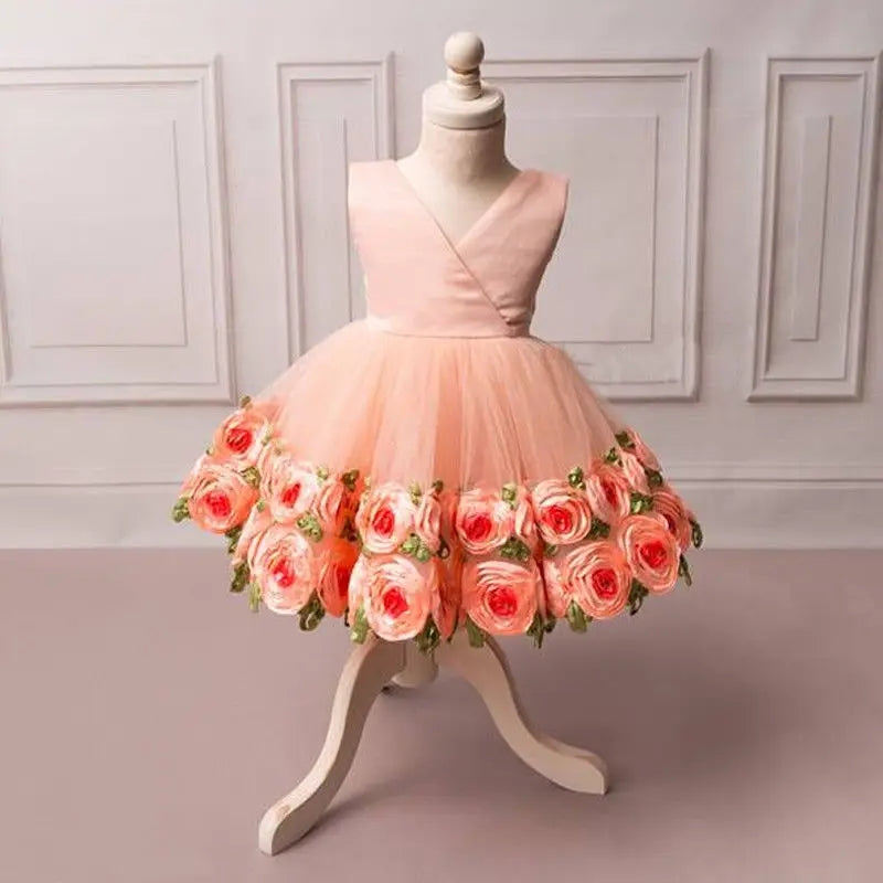 Pink Silk Rose Special Occasions Dress