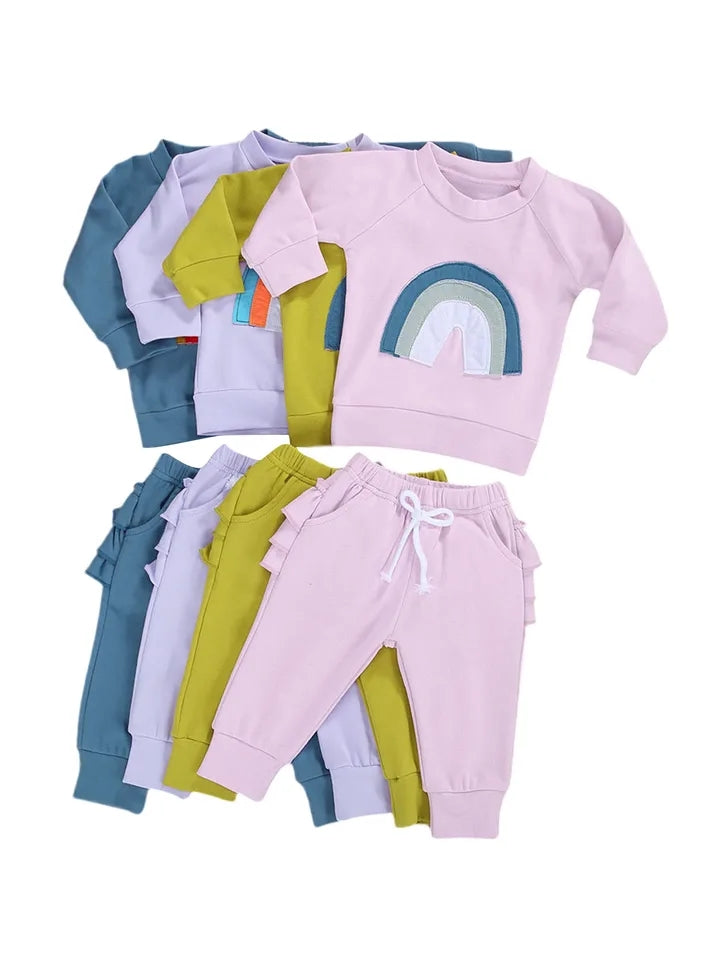 Lilac Rainbow Crewnek Sweatshirt and Pants