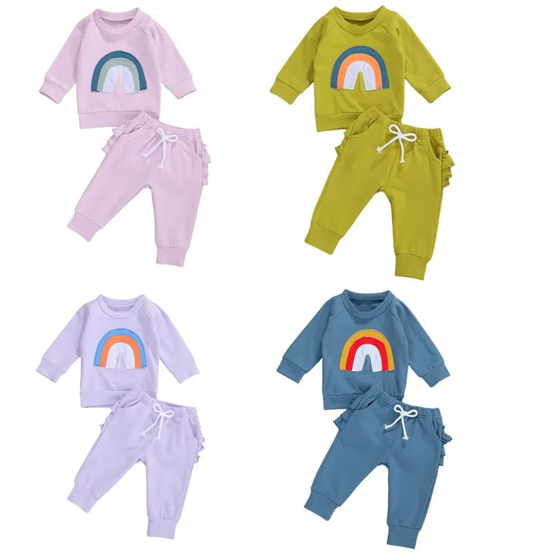 Lilac Rainbow Crewnek Sweatshirt and Pants 1001123