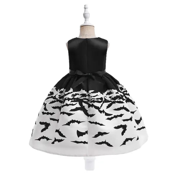 Halloween Black and White Dress with Bag 1000989