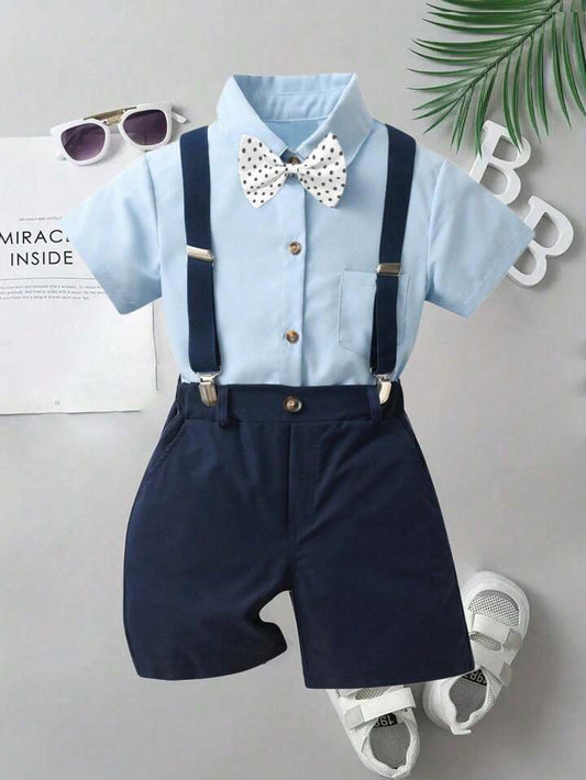 Navy Polka-dot 3PCS Gentleman Suit  200026