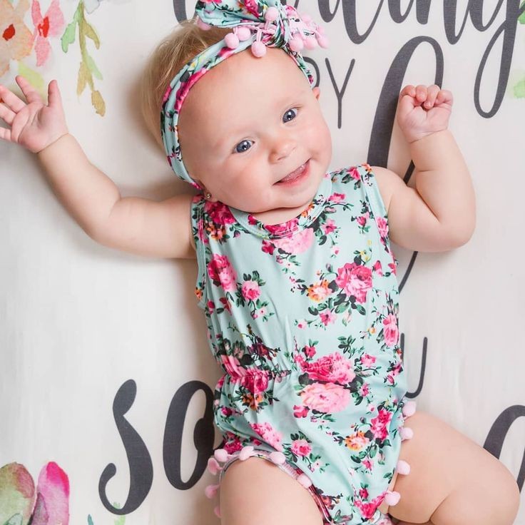 Floral Romper Sky Blue