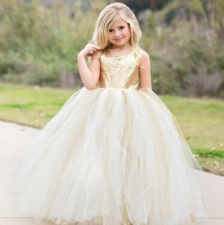 Gold Sequins and Champagne Dress #1000125
