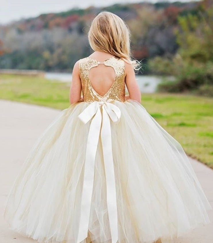 Gold Sequins and Champagne Dress #1000125