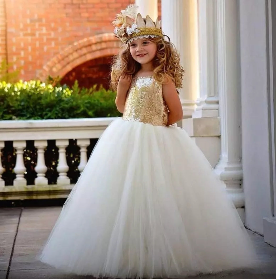 Gold Sequins and Champagne Dress #1000125