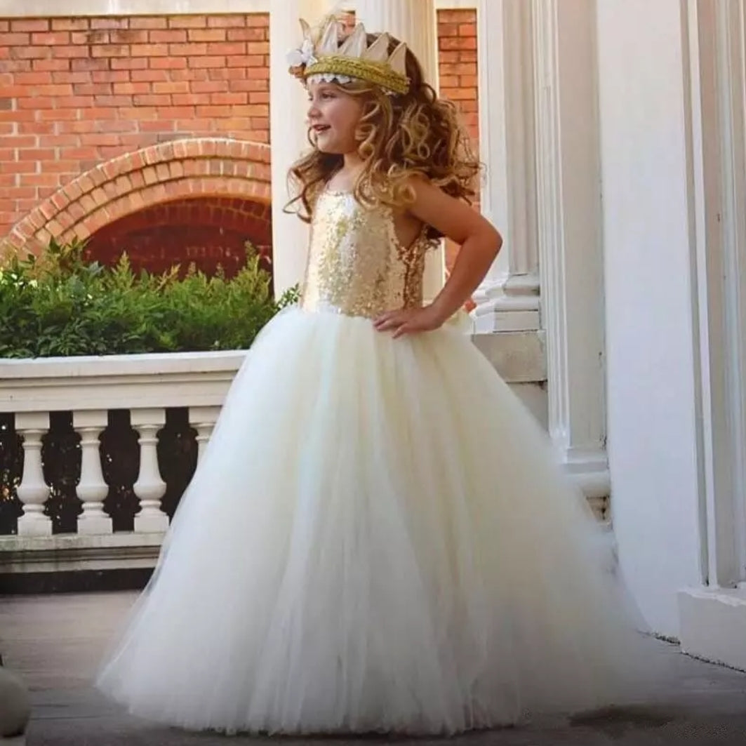 Gold Sequins and Champagne Dress #1000125