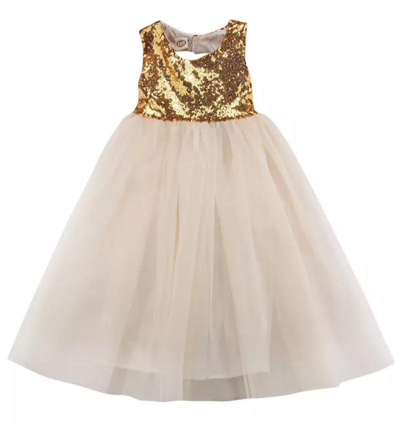 Gold Sequins and Champagne Dress #1000125