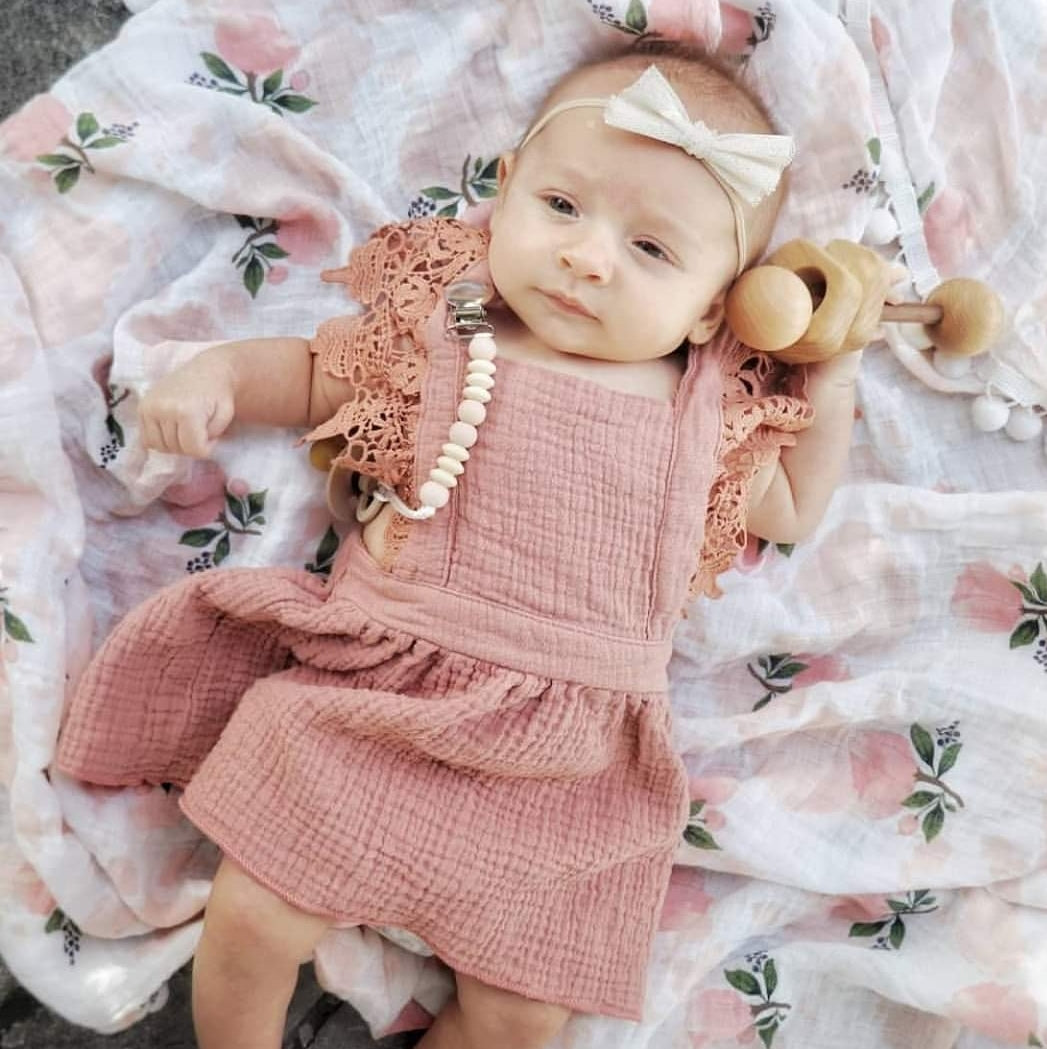 Rose Dawn Pink Lace Sleeve Dress