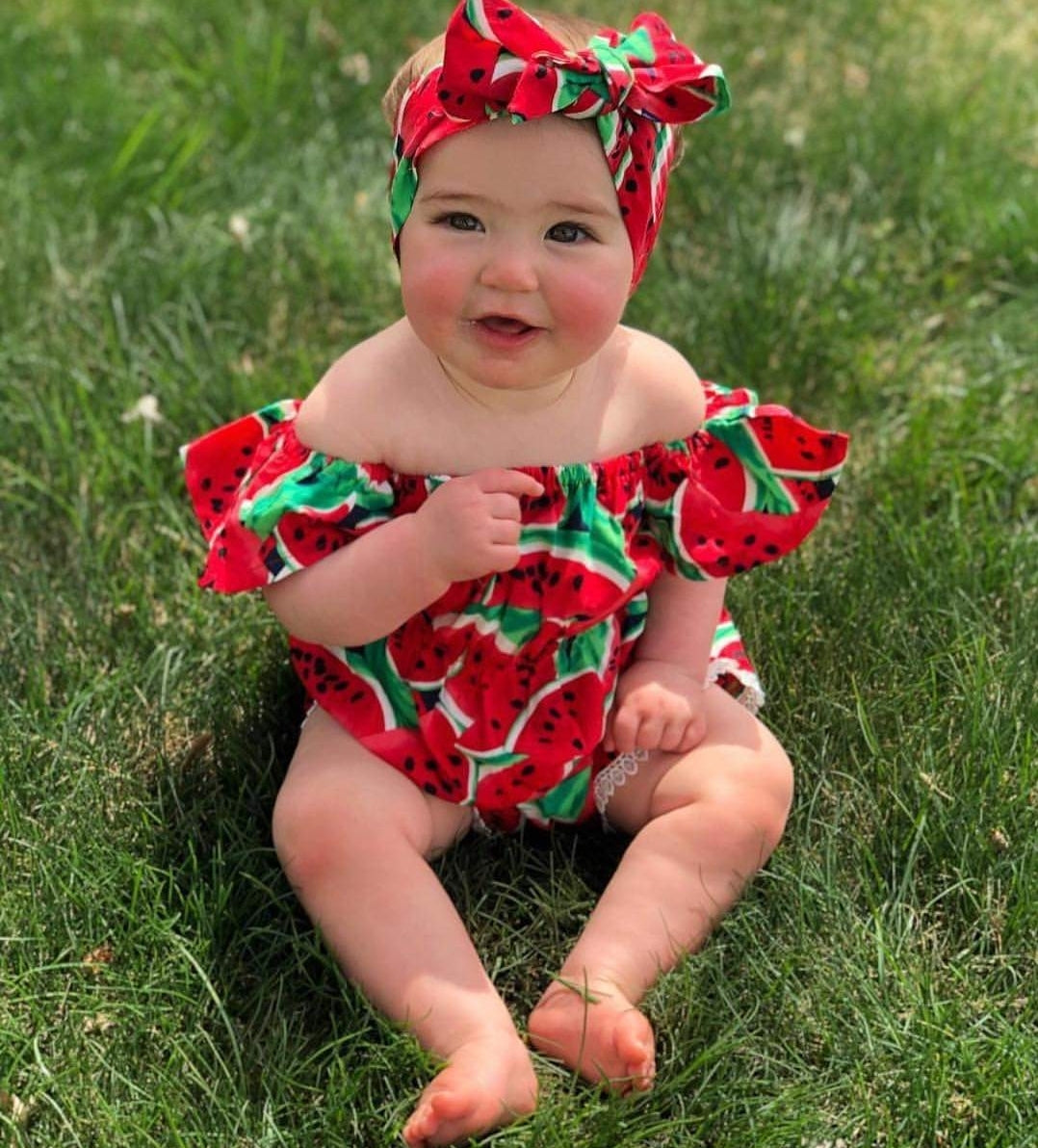 Watermelon Off or On the Shoulder Romper