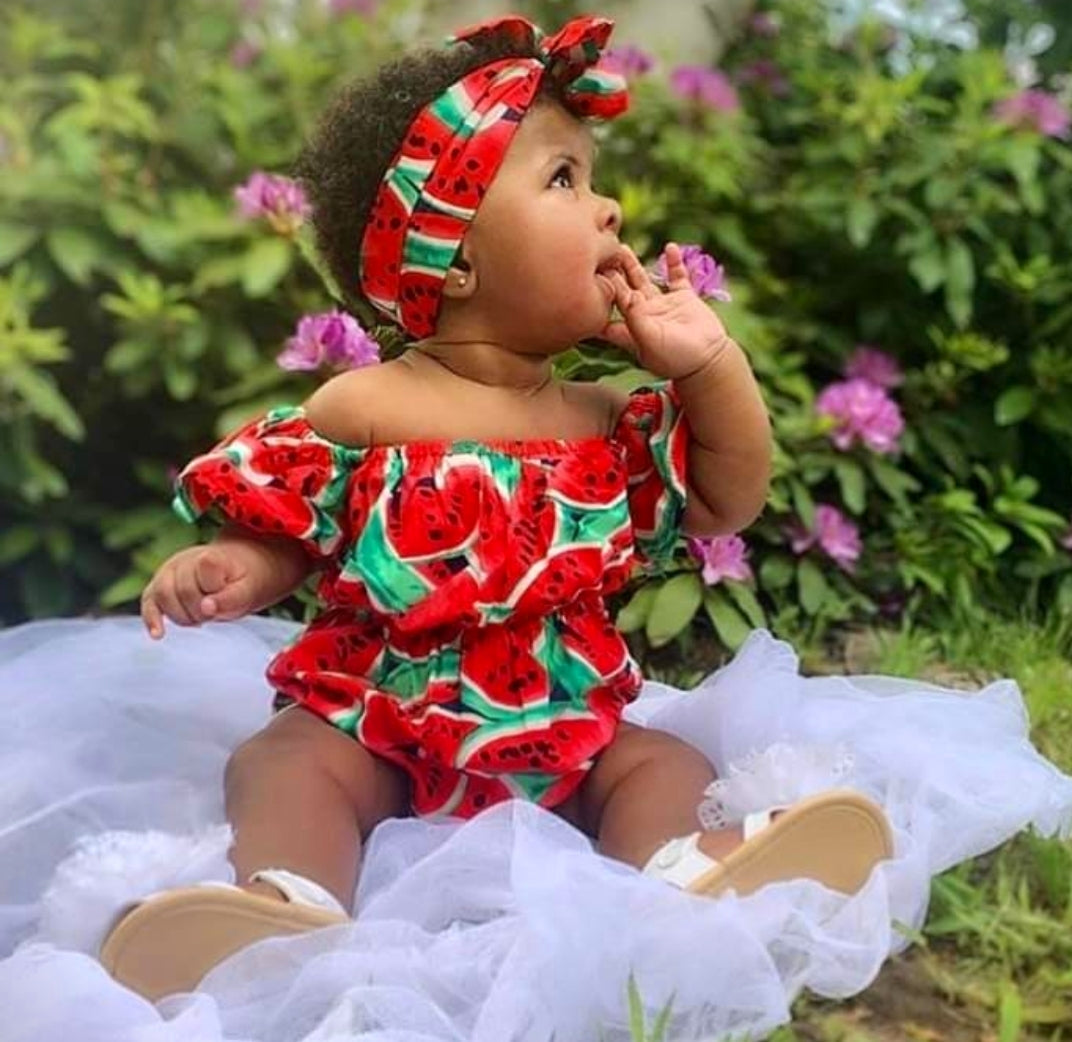 Watermelon Off or On the Shoulder Romper