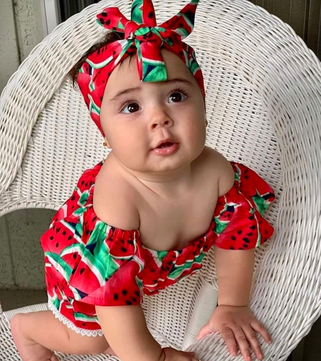 Watermelon Off or On the Shoulder Romper