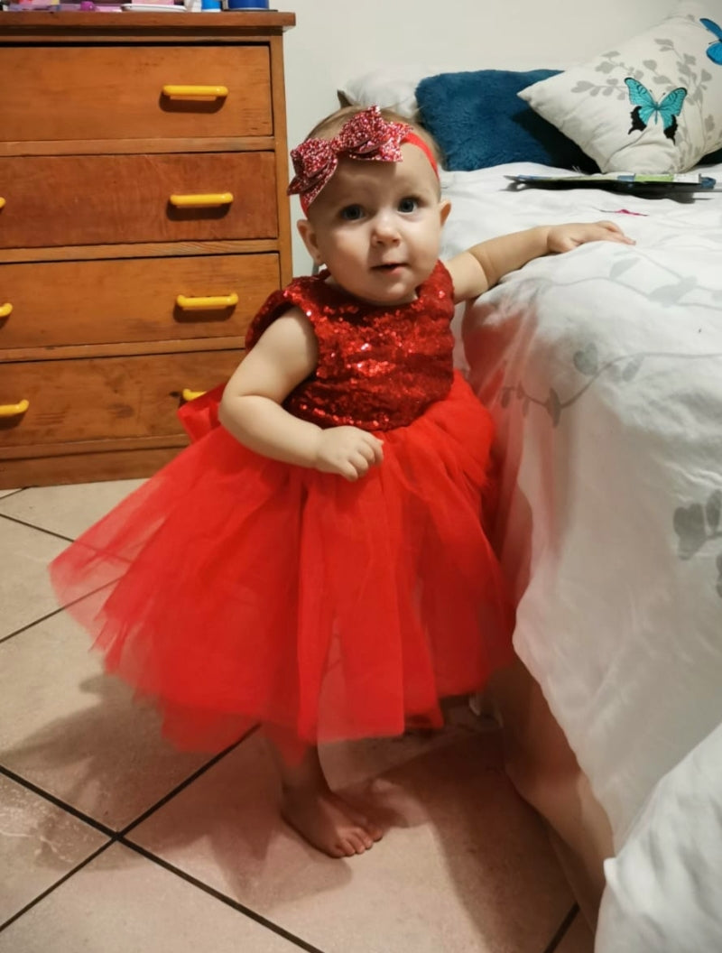 Red Sequins Tutu Dress