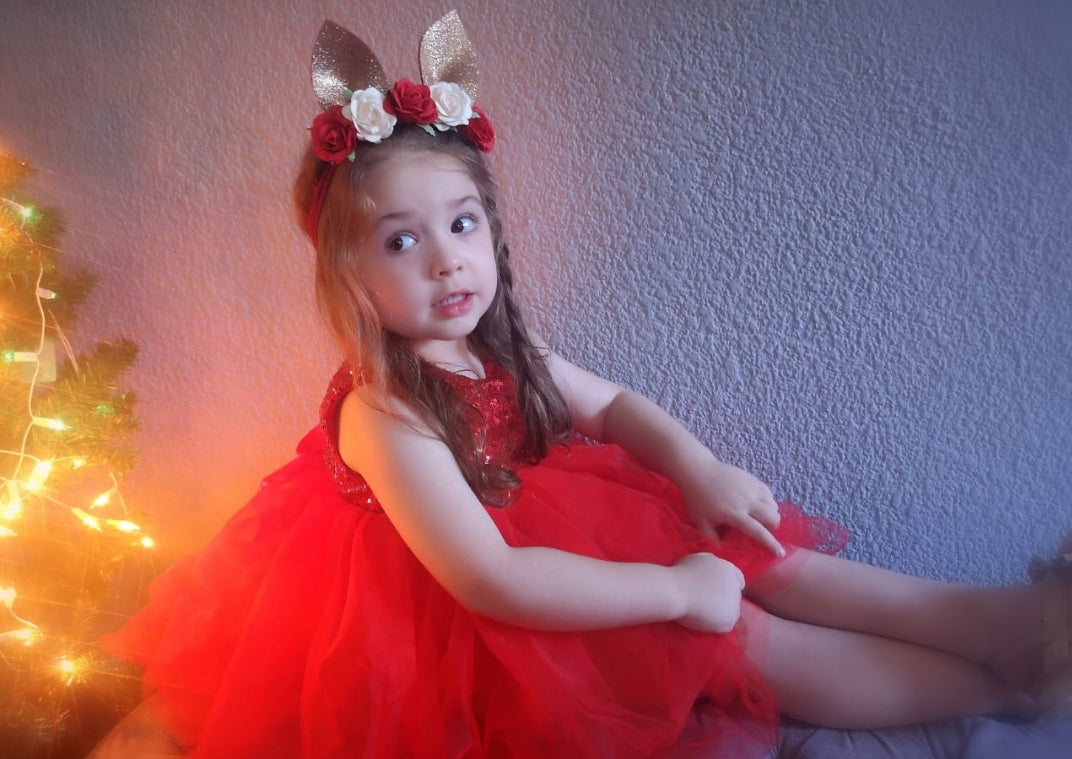 Red Sequins Tutu Dress