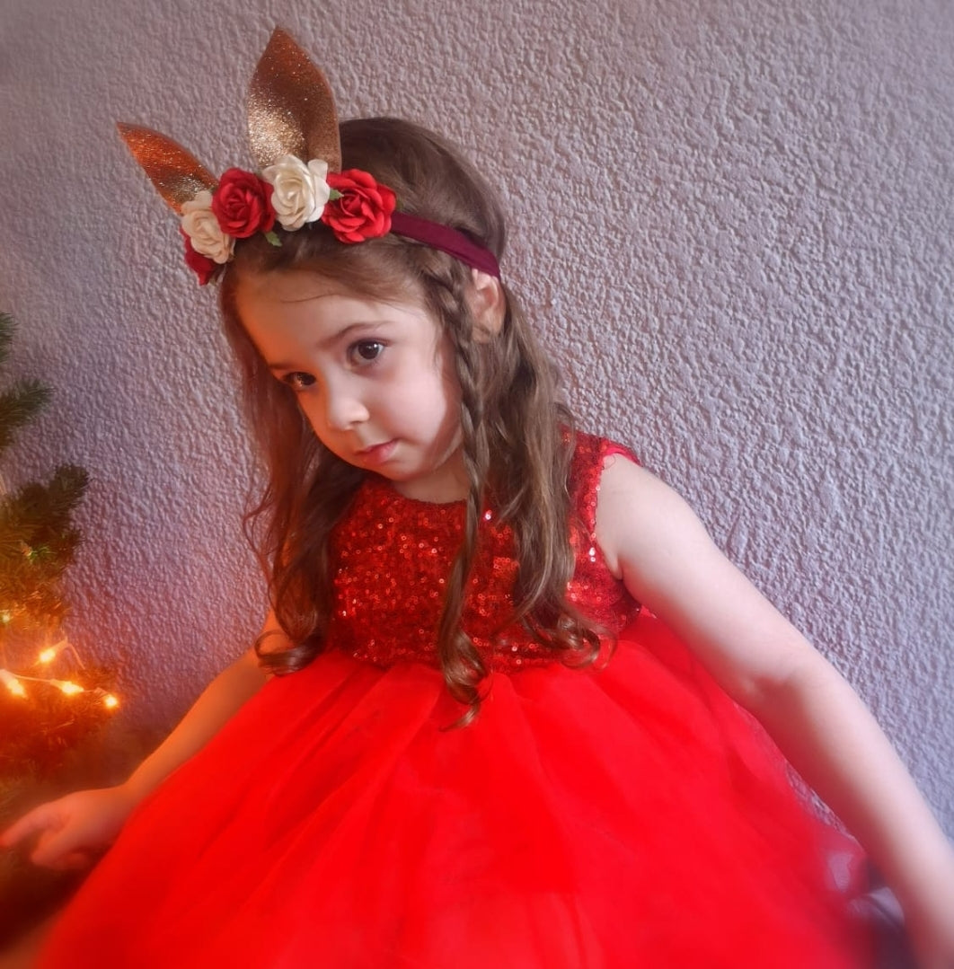 Red Sequins Tutu Dress