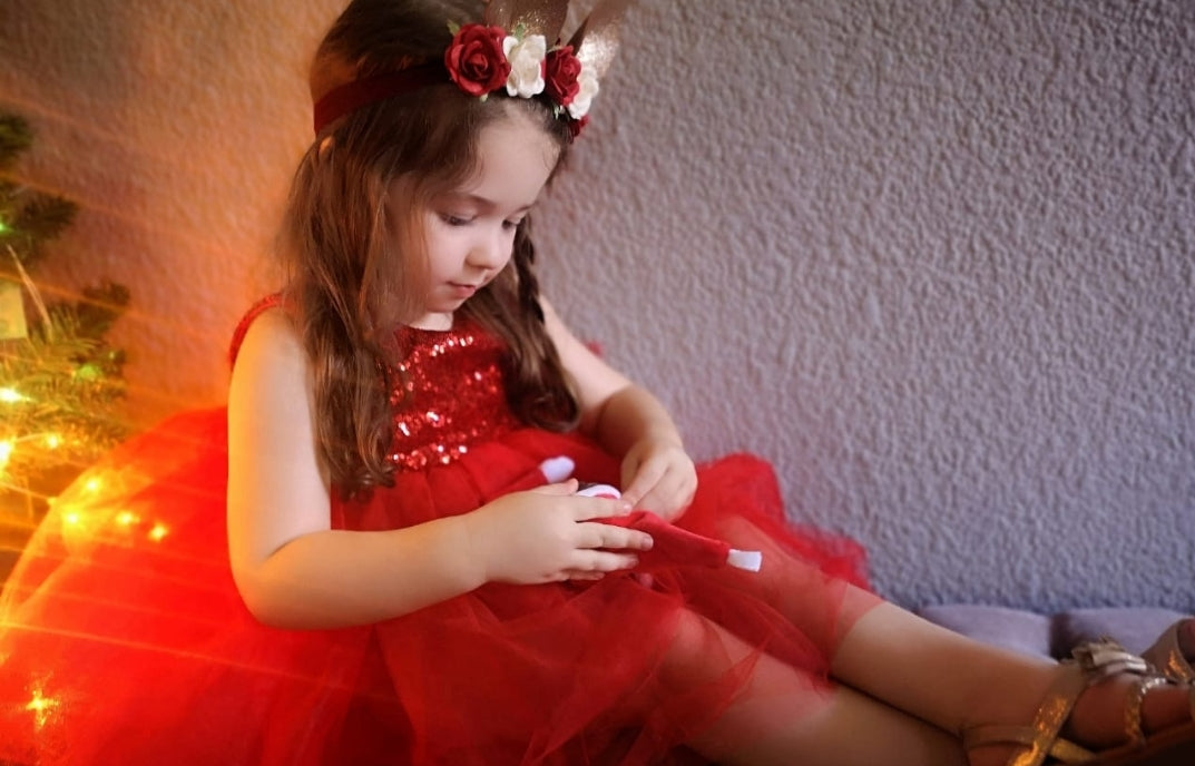 Red Sequins Tutu Dress