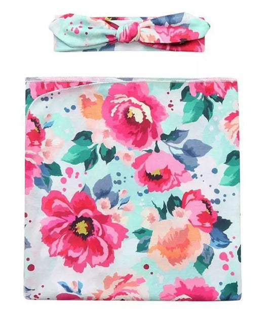 Swaddle Sky Blue Floral