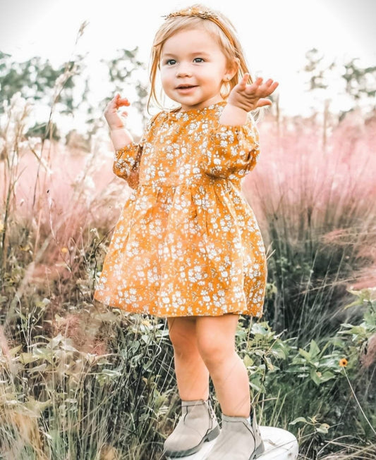 Mustard Floral Dess 100038