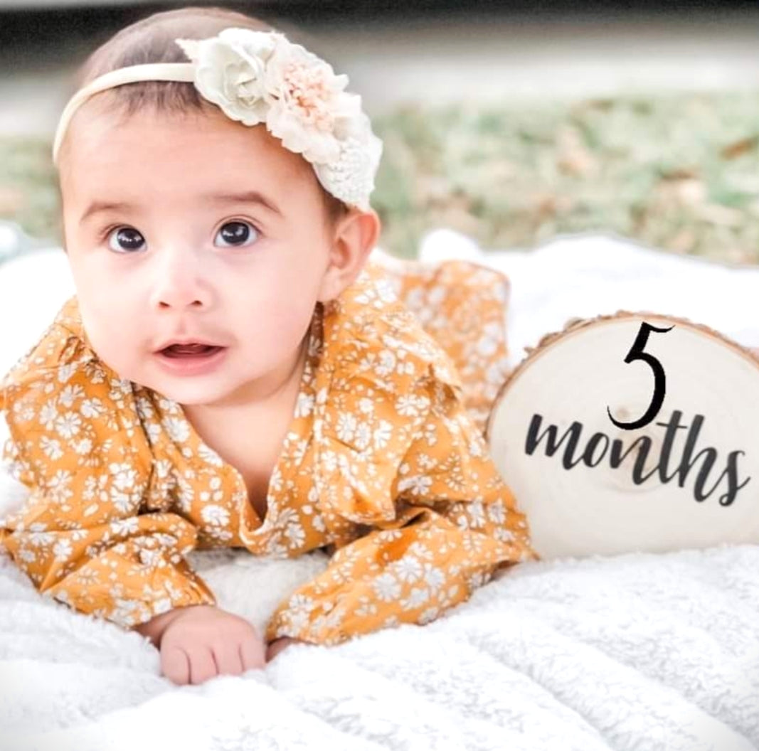 Mustard Floral Balloon Romper