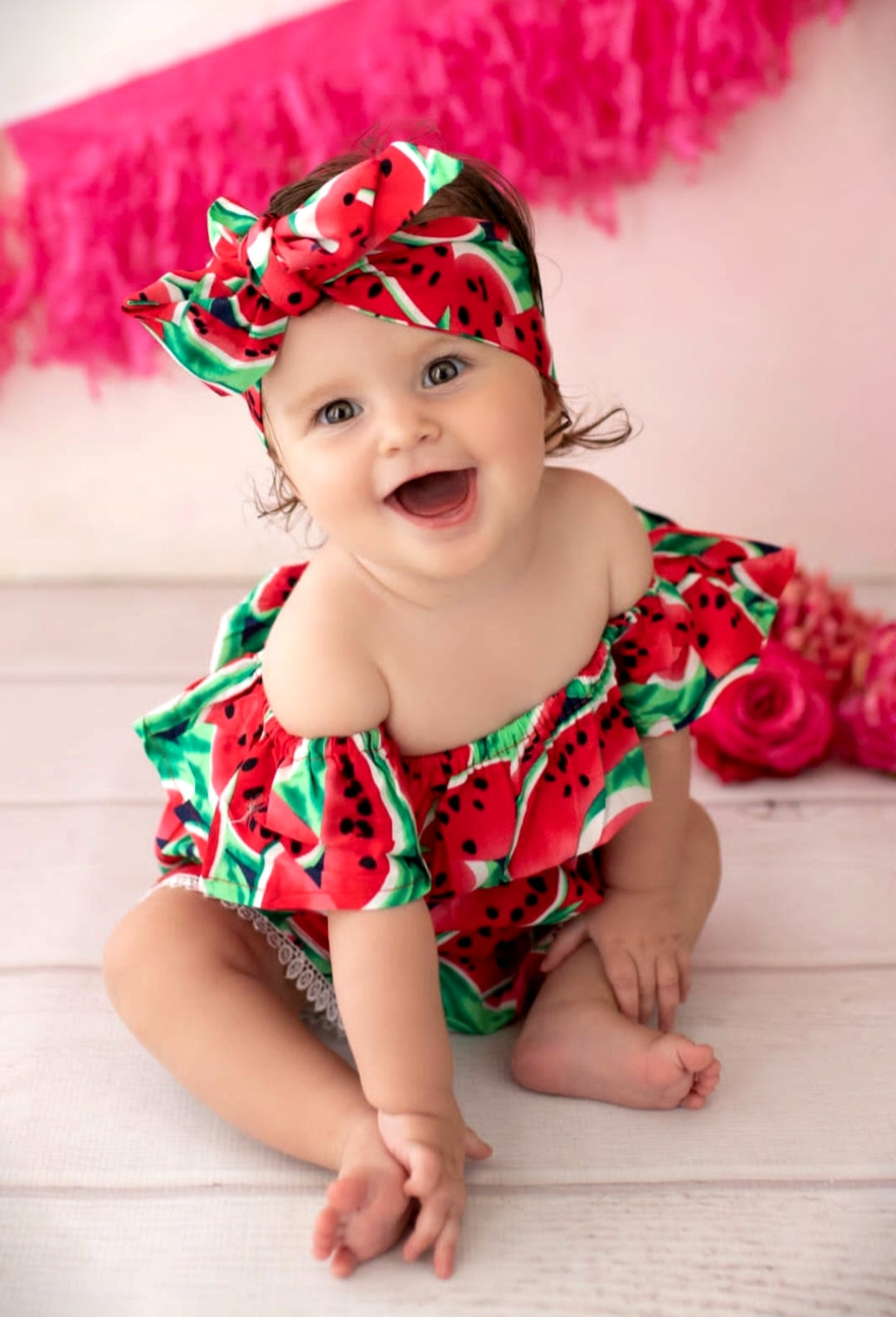 Watermelon Off or On the Shoulder Romper
