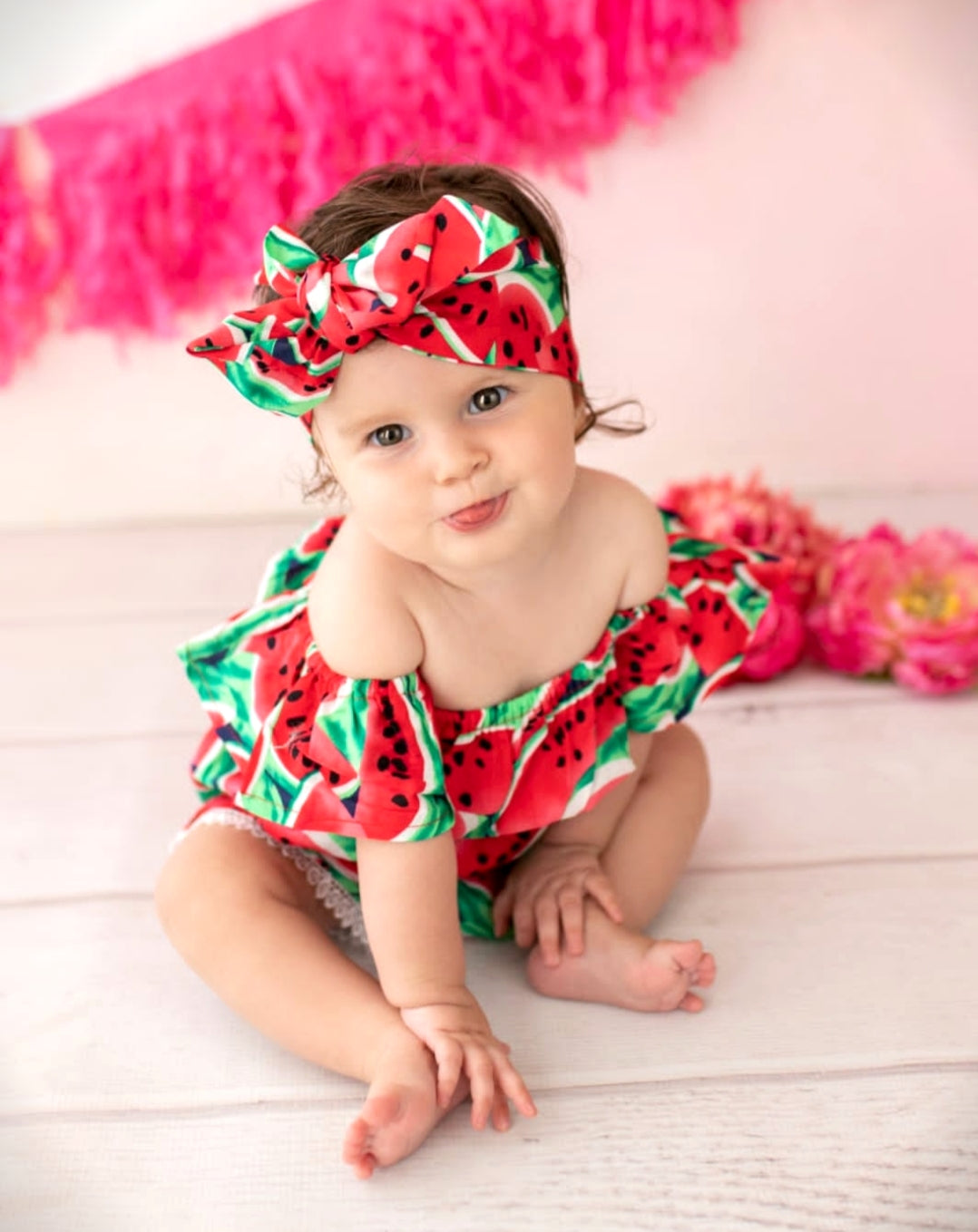 Watermelon Off or On the Shoulder Romper