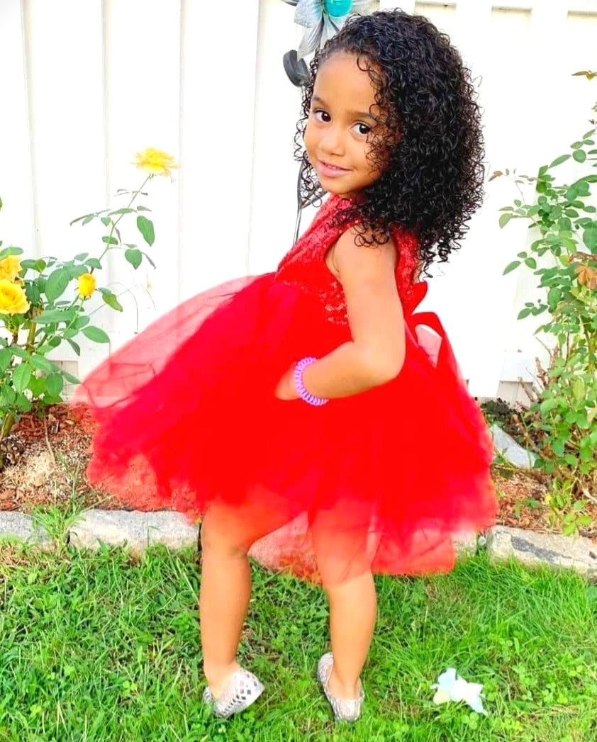 Red Sequins Tutu Dress