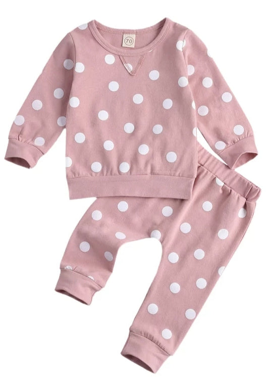 Pink Polk-a-dot Tracksuit