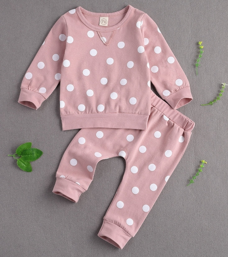 Pink Polk-a-dot Tracksuit 100079