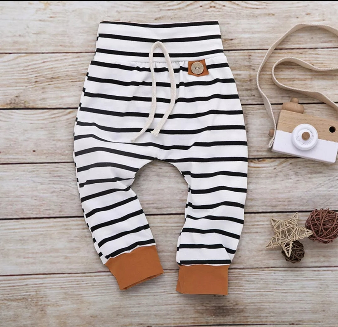 Striped Feather Hoodie and High Wasted Pants
